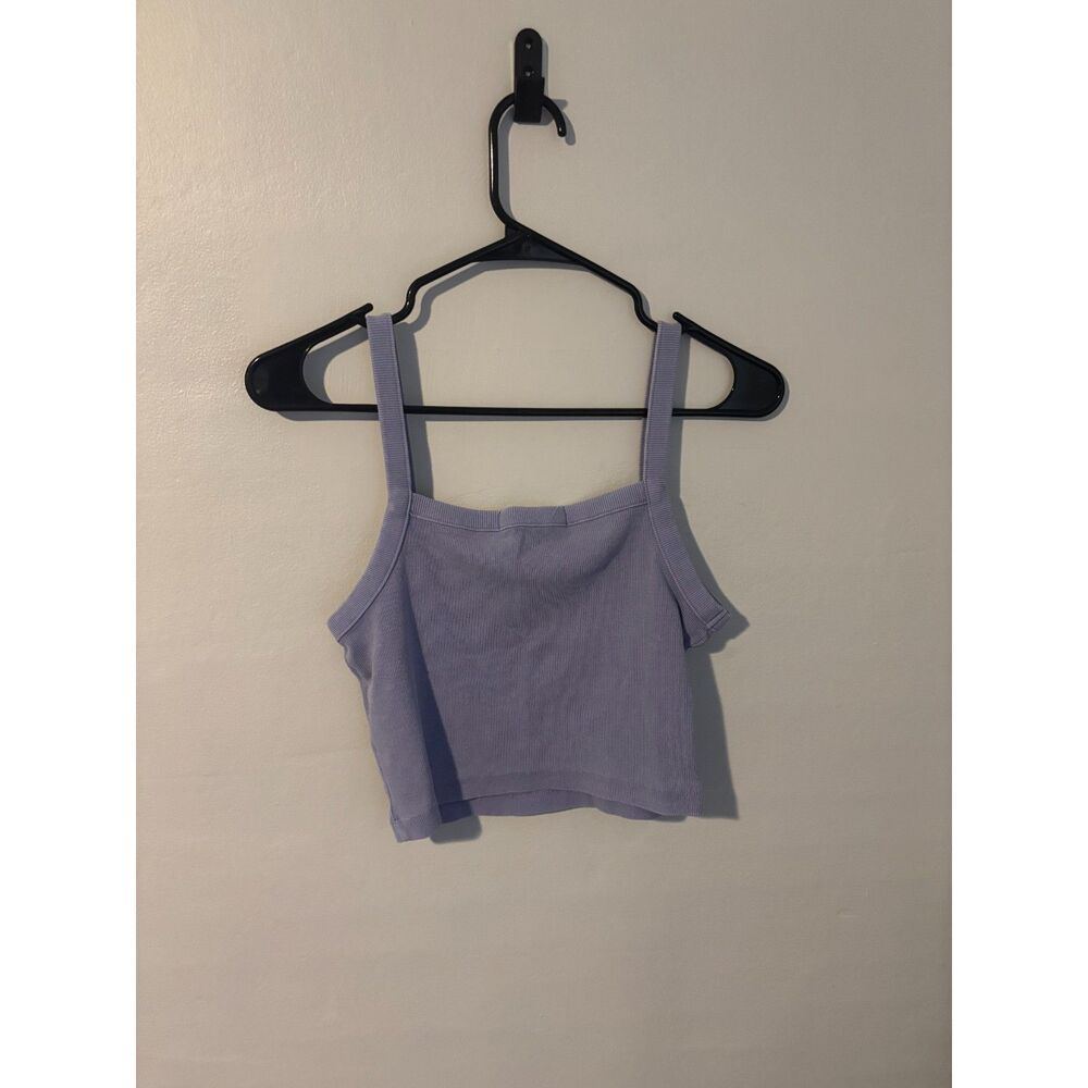 Primark Lavender Ribbed Spaghetti-strap Crop Tank – Women’s Small, Soft Stretch